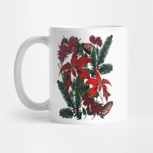 Poinsettia and Pine Mug